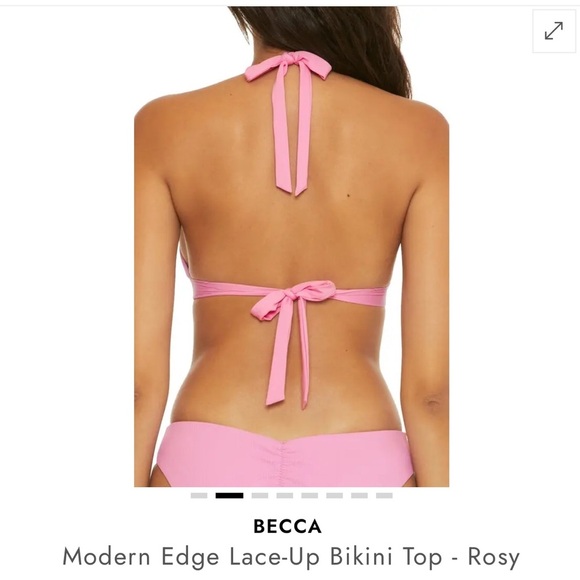 BECCA Pink Lace-Up Bikini Top - Picture 5 of 5